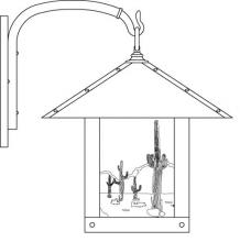 Arroyo Craftsman TRB-16CTAM-RC - 16" Timber Ridge Wall Bracket With Cactus  Filigree