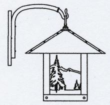 Arroyo Craftsman TRB-16MNAM-AC - 16" timber ridge wall bracket with mountain filigree