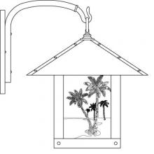 Arroyo Craftsman TRB-16PTCR-VP - 16" timber ridge wall bracket with palm tree  filigree