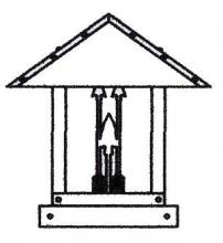 Arroyo Craftsman TRC-12ARCS-VP - 12" timber ridge column mount with arrow filigree