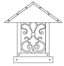 Arroyo Craftsman TRC-12ASCR-BZ - 12" timber ridge column mount with ashbury  filigree