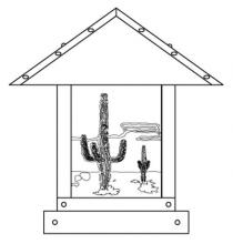 Arroyo Craftsman TRC-12CTCS-AC - 12" Timber Ridge Column Mount With Cactus  Filigree