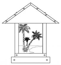 Arroyo Craftsman TRC-12PTCS-AC - 12" timber ridge column mount with palm tree  filigree