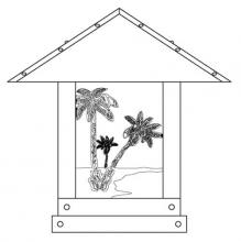 Arroyo Craftsman TRC-16PTCS-RC - 16" timber ridge column mount with palm tree  filigree