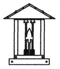 Arroyo Craftsman TRC-9ARCR-VP - 9" timber ridge column mount with arrow filigree