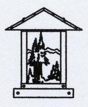Arroyo Craftsman TRC-9MNAM-P - 9" timber ridge column mount with mountain filigree