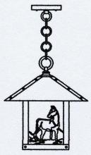 Arroyo Craftsman TRH-12HSTN-MB - 12" Timber Ridge Pendant With Horse Filigree
