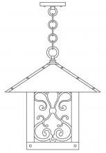 Arroyo Craftsman TRH-16ASAM-S - 16" timber ridge pendant with ashbury  filigree