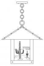 Arroyo Craftsman TRH-16CTCS-S - 16" Timber Ridge Pendant With Cactus  Filigree