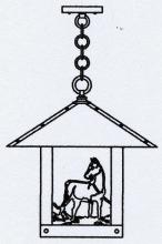 Arroyo Craftsman TRH-16HSAM-AB - 16" Timber Ridge Pendant With Horse Filigree