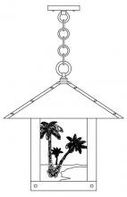 Arroyo Craftsman TRH-16PTCR-S - 16" timber ridge pendant with palm tree  filigree