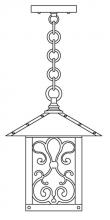 Arroyo Craftsman TRH-9ASCR-BK - 9" timber ridge pendant with ashbury  filigree