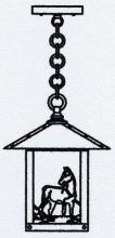 Arroyo Craftsman TRH-9HSGW-BK - 9" Timber Ridge Pendant With Horse Filigree