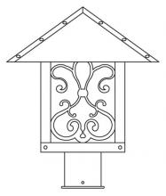 Arroyo Craftsman TRP-12ASCR-S - 12" timber ridge post mount with ashbury  filigree