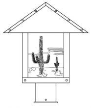 Arroyo Craftsman TRP-12CTCR-BK - 12" Timber Ridge Post Mount With Cactus  Filigree