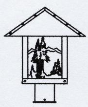Arroyo Craftsman TRP-12MNCS-BK - 12" timber ridge post mount with mountain filigree