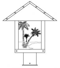 Arroyo Craftsman TRP-12PTCS-BK - 12" timber ridge post mount with palm tree  filigree