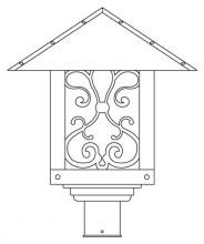Arroyo Craftsman TRP-16ASCS-AB - 16" timber ridge post mount with ashbury  filigree