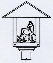 Arroyo Craftsman TRP-16HSWO-MB - 16" Timber Ridge Post Mount With Horse Filigree