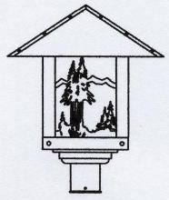 Arroyo Craftsman TRP-16MNAM-S - 16" timber ridge post mount with mountain filigree