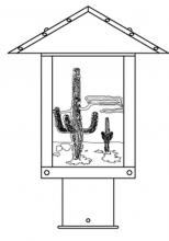 Arroyo Craftsman TRP-9CTCS-S - 9" Timber Ridge Post Mount With Cactus Filigree