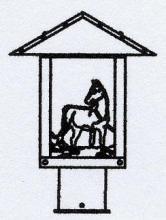 Arroyo Craftsman TRP-9HSAM-RB - 9" Timber Ridge Post Mount With Horse Filigree