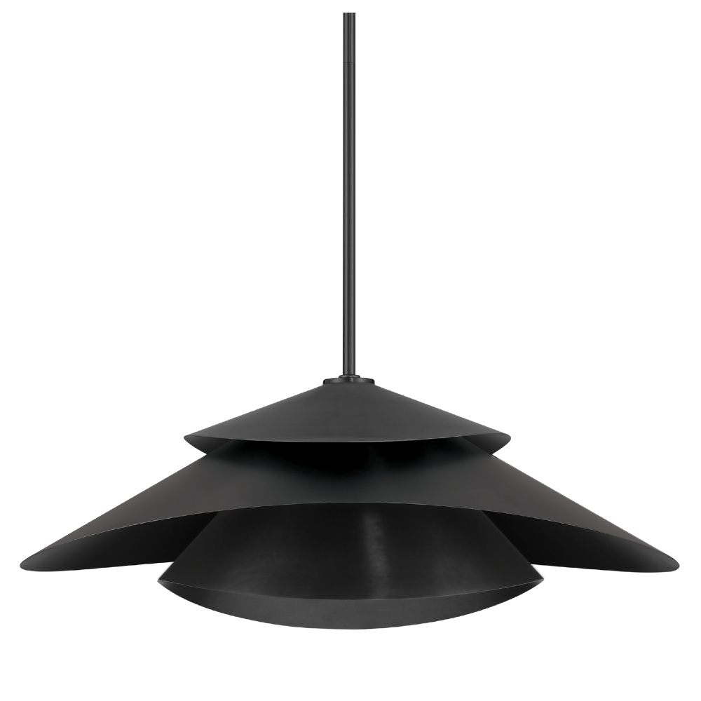 Hunter Hiro Matte Black 1 Light Extra Large Pendant Ceiling Light Fixture