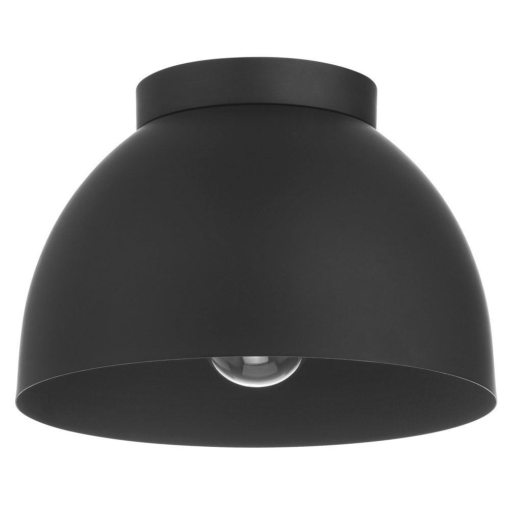 Hunter Erling Matte Black 1 Light Medium Flush Mount Ceiling Light Fixture