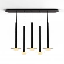 Koncept Inc CMP-L5-S-24-MTB+MBRS9+GLB - Combi Pendant 24" Linear 5 Combo Matte Black with Matte Black Canopy