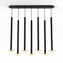 Koncept Inc CMP-L7-S-36-MTB+MBRS9+GLB - Combi Pendant 36" Linear 7 Combo Matte Black with Matte Black Canopy