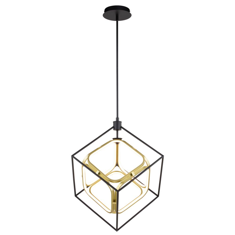 Anson 23.5-in. W LED Pendant Matte Black and Gold