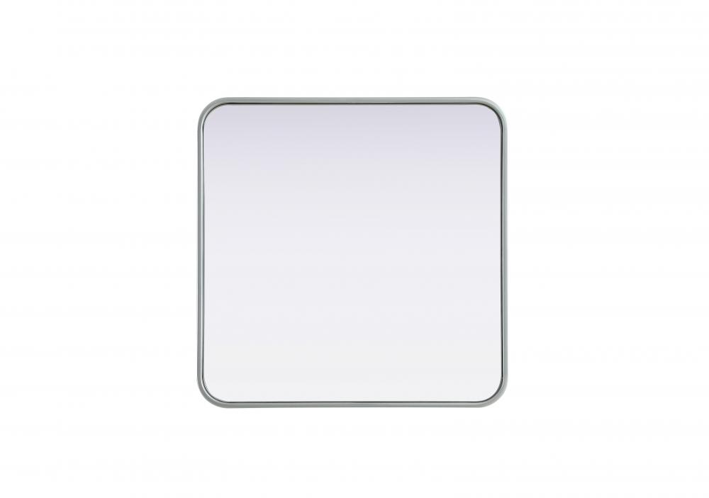 R Corner Square Mirror 24"x24"x2" silver