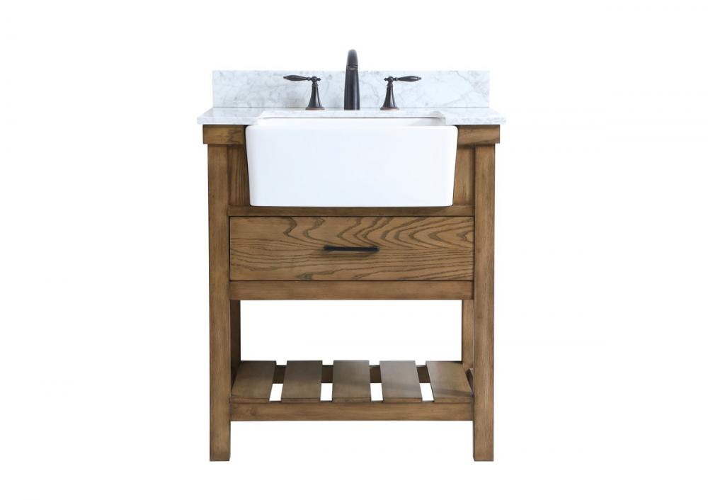 30 inch Single bathroom vanity in green with backsplash