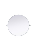 Elegant MR6G30SIL - Metal Frame Round Mirror D30" Silver