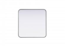 Elegant MR8A2424SIL - R Corner Square Mirror 24"x24"x2" silver