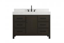 Elegant VF60648MMB-BS - 48 inch Single Bathroom Vanity In Mocha Brown with backsplash