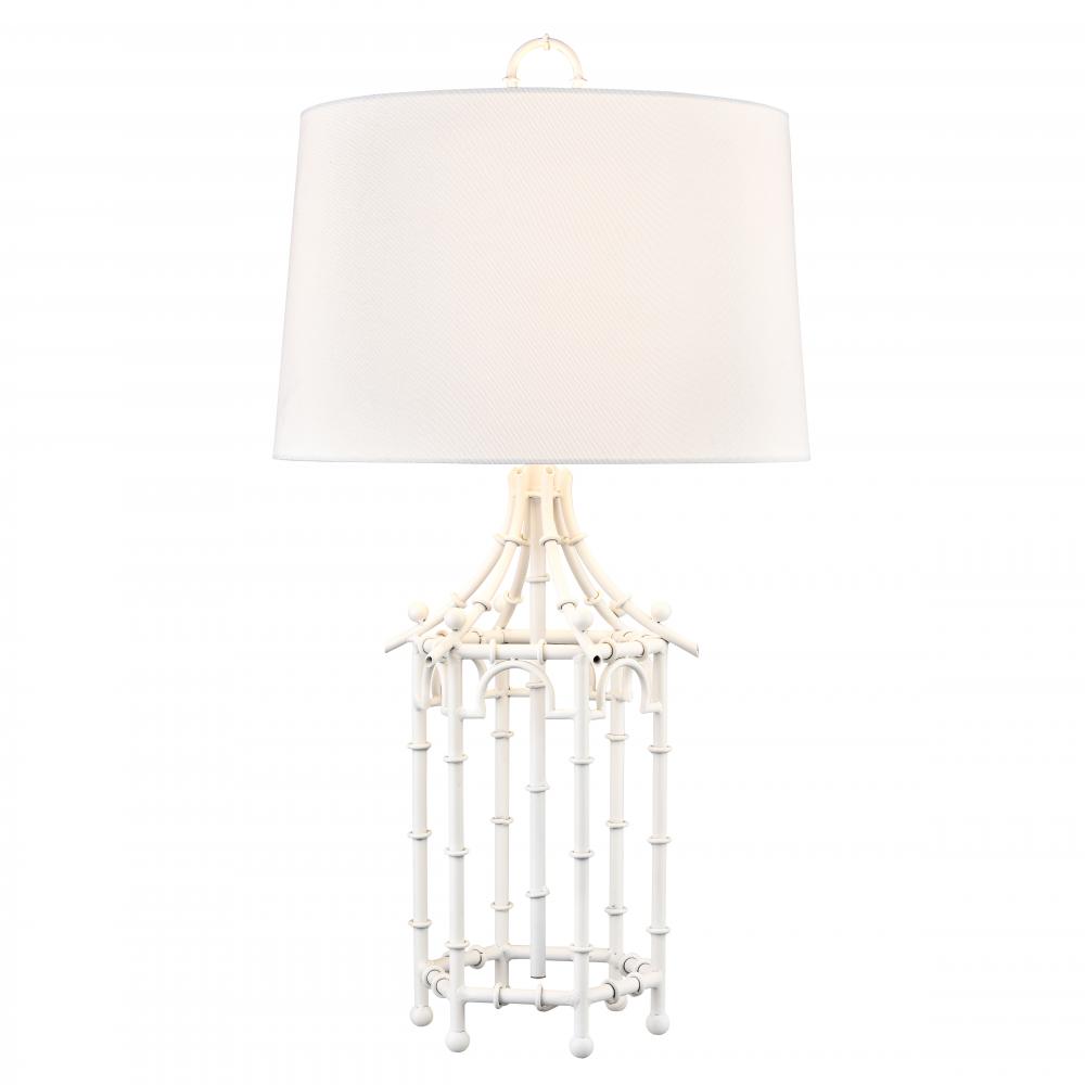 Bamboo Birdcage 32.25'' High 1-Light Table Lamp - White
